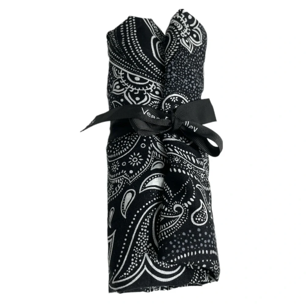 Vera Bradley Bib Apron Stellar Paisley Black White